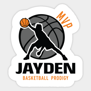 Jayden MVP Custom Player Basketball Prodigy Your Name Sticker